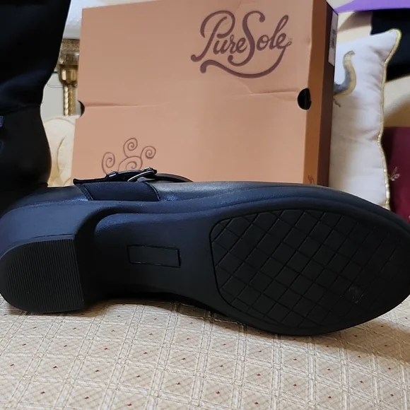 Pure Sole black leather mid calf boot - Picture 4 of 4